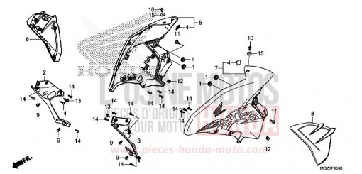 CARENAGE MILIEU CB500XAF de 2015